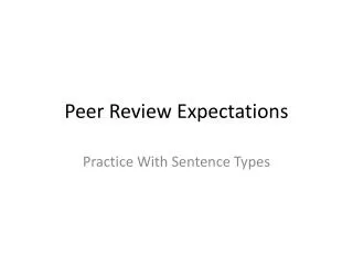 Peer Review Expectations
