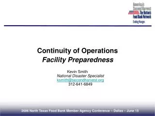 Continuity of Operations Facility Preparedness