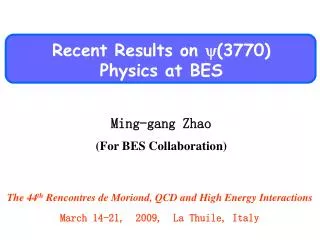 Recent Results on ? (3770) Physics at BES