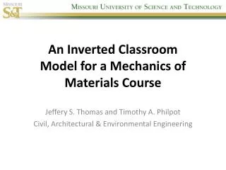 An Inverted Classroom Model for a Mechanics of Materials Course
