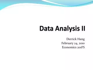 Data Analysis II