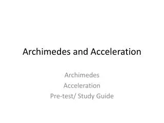 archimedes and acceleration