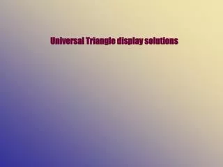 Universal Triangle display solutions