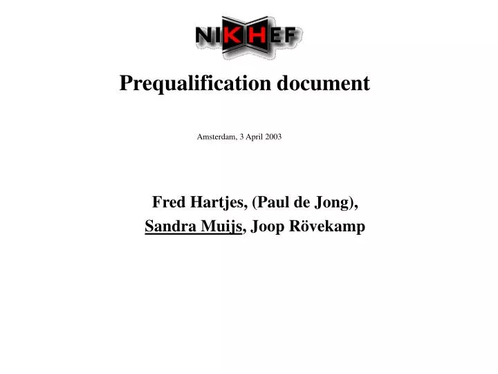 prequalification document