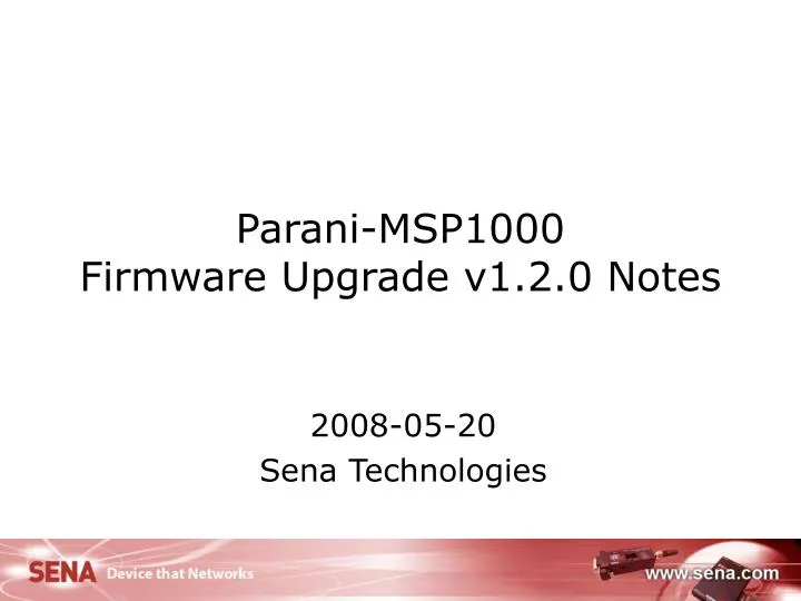 parani msp1000 firmware upgrade v1 2 0 notes