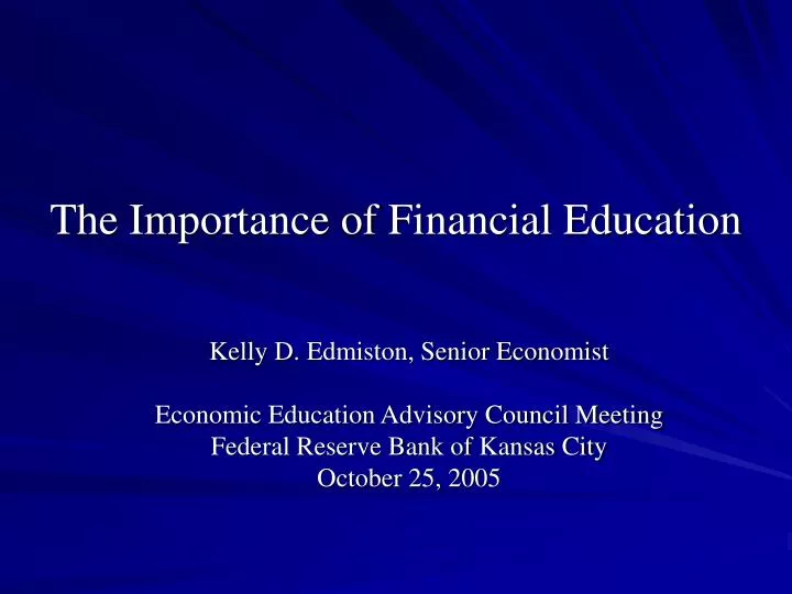 the importance of financial education