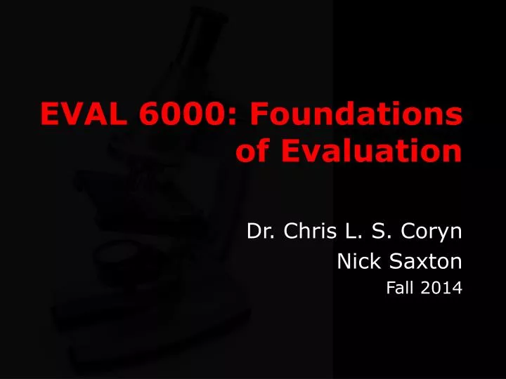 eval 6000 foundations of evaluation