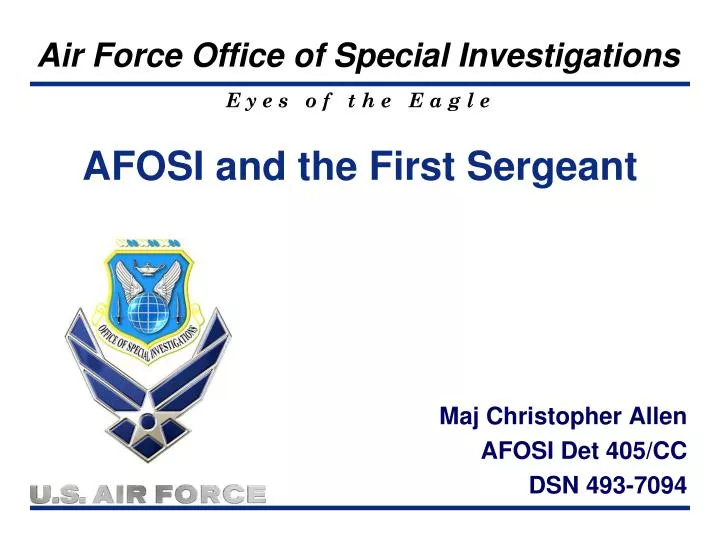 afosi and the first sergeant