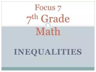 Focus 7 7 th Grade Math