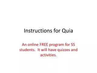 Instructions for Quia