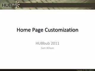 Home Page Customization