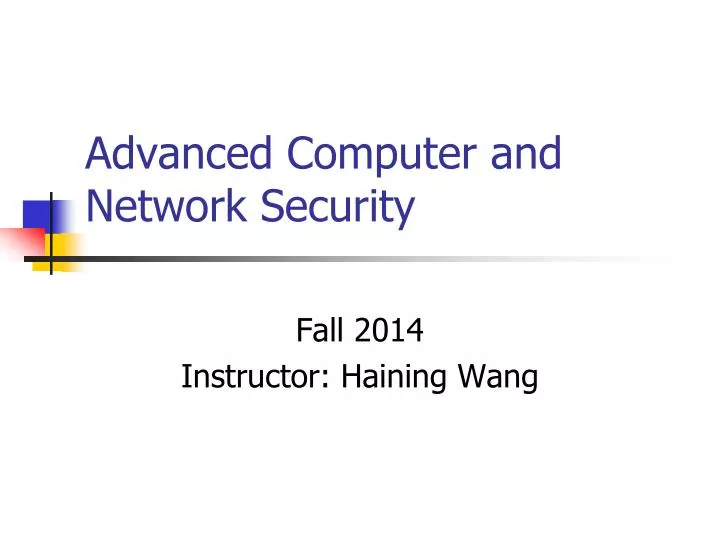 advanced computer and network security