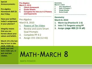 Math-March 8