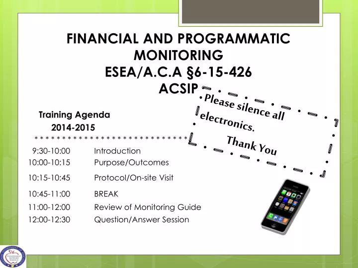 financial and programmatic monitoring esea a c a 6 15 426 acsip