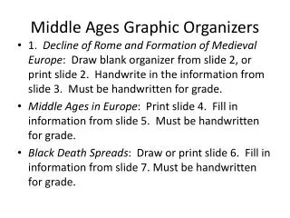Middle Ages Graphic Organizers