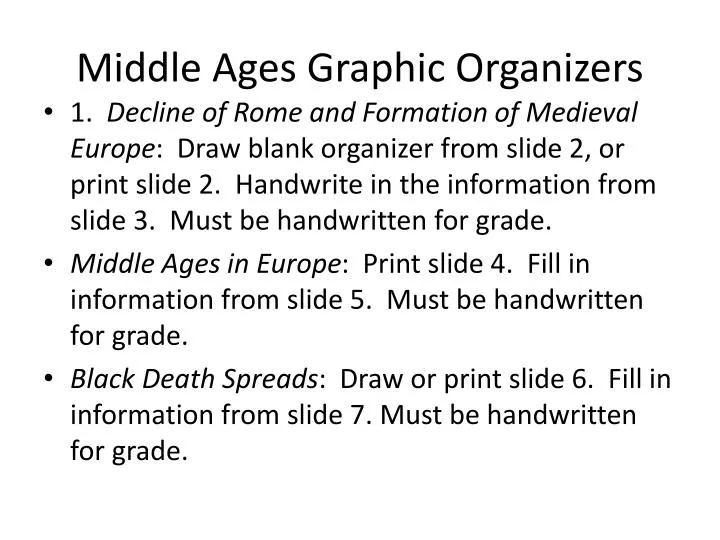 middle ages graphic organizers