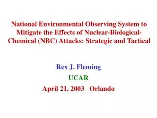Rex J. Fleming UCAR April 21, 2003	Orlando