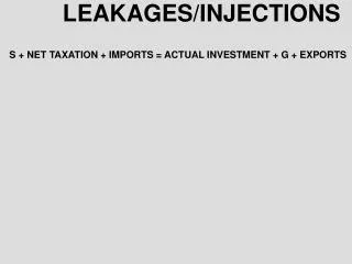 LEAKAGES/INJECTIONS