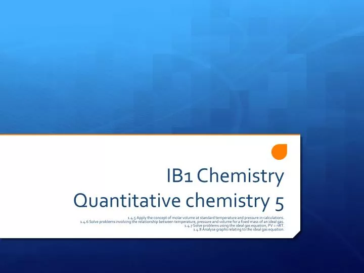 ib1 chemistry quantitative chemistry 5