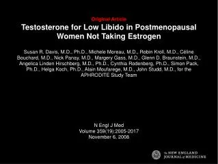 Original Article Testosterone for Low Libido in Postmenopausal Women Not Taking Estrogen
