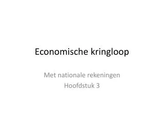 economische kringloop