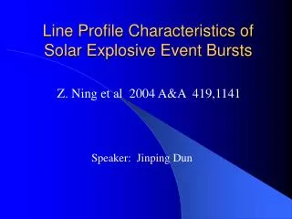 Line Profile Characteristics of Solar Explosive Event Bursts