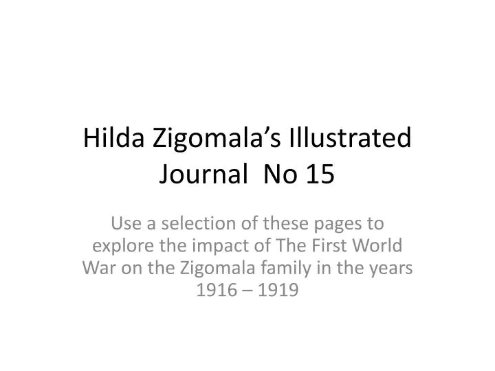 hilda zigomala s illustrated journal no 15