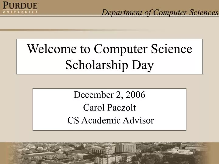 welcome to computer science scholarship day