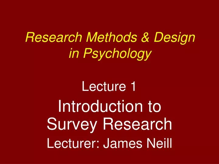 research methods design in psychology