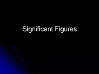 significant figures
