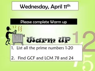 Wednesday, April 11 th
