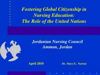 Fostering Global Citizenship in Nursing Education: The Role of the United Nations