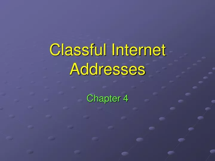 classful internet addresses