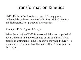 Transformation Kinetics
