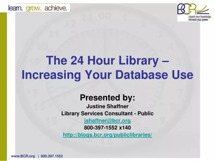 the 24 hour library increasing your database use
