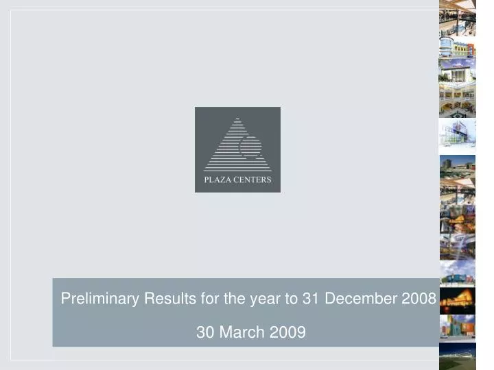 preliminary results for the year to 31 december 2008