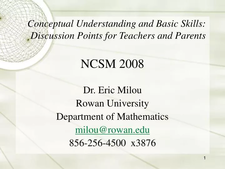 conceptual understanding and basic skills discussion points for teachers and parents