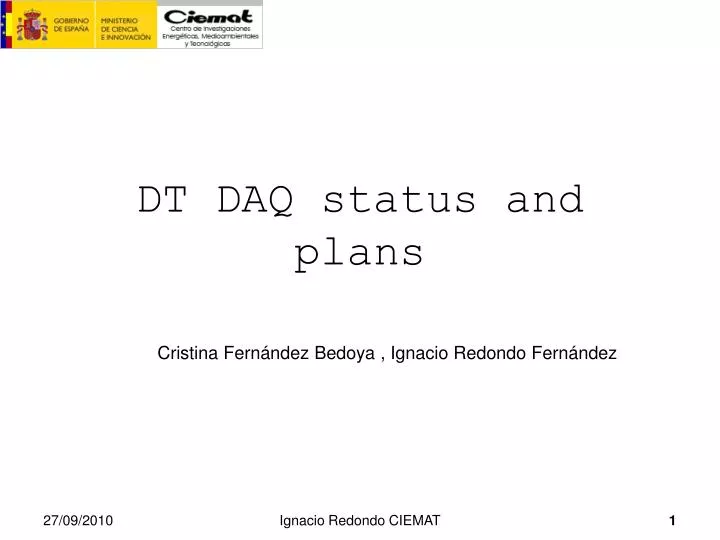 dt daq status and plans
