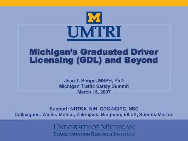 michigan s graduated driver licensing gdl and beyond