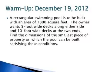 Warm-Up: December 19, 2012
