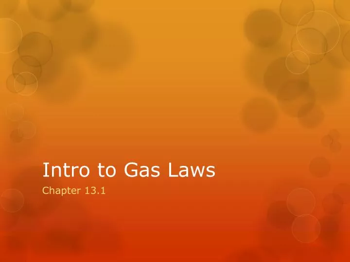 intro to gas laws