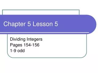 Chapter 5 Lesson 5