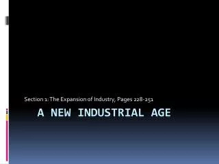 A New industrial Age