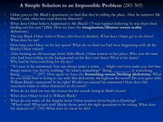 A Simple Solution to an Impossible Problem (285-305)