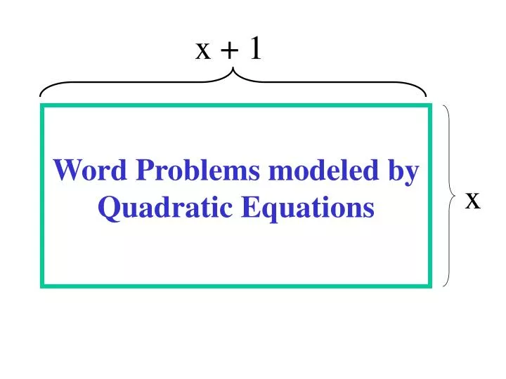 word problems modeled by quadratic equations