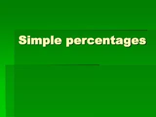 Simple percentages