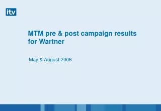 MTM pre &amp; post campaign results for Wartner