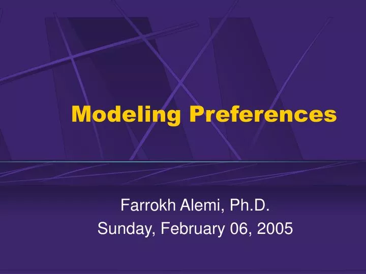 modeling preferences