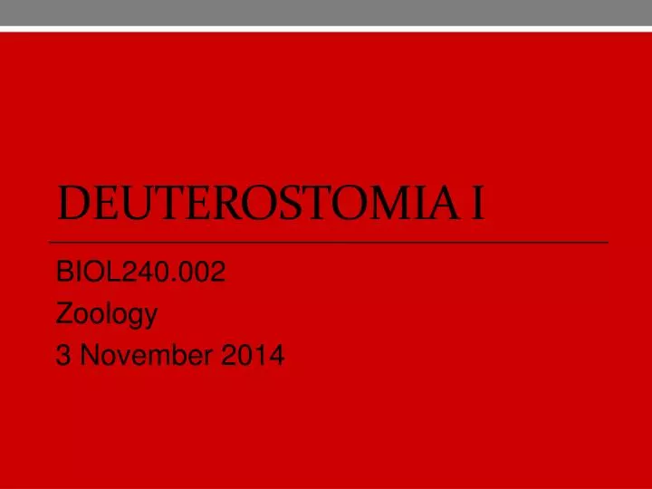 deuterostomia i
