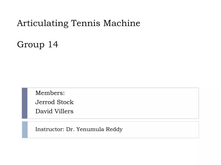 articulating tennis machine group 14